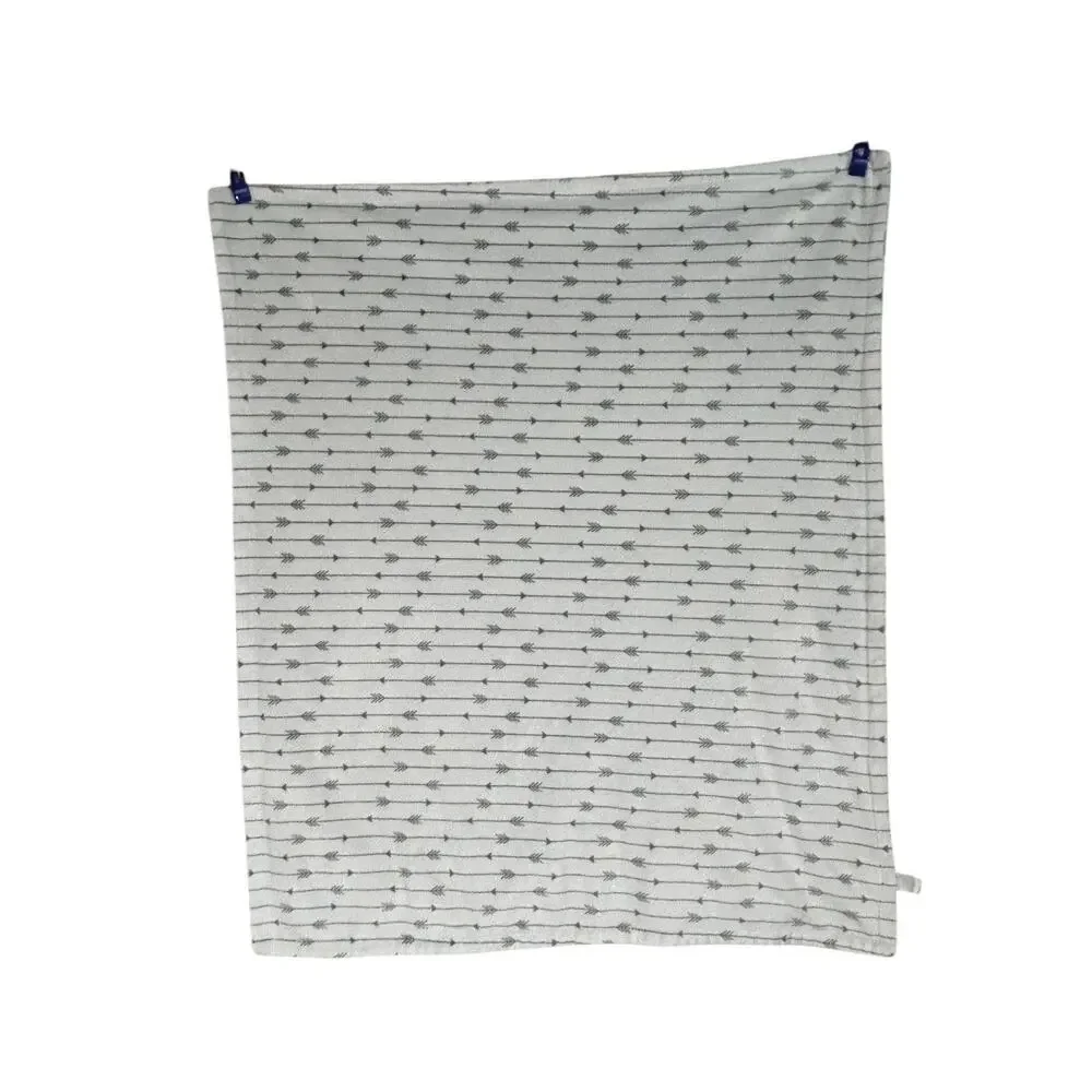 Modern Baby Zebra Arrrows Reversible Baby Blanket Soft Gray White